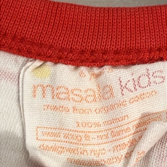 MASALA KIDS Youth 5 100% Cotton Long Sleeve Star Fireworks Red White Unisex - Picture 4 of 5